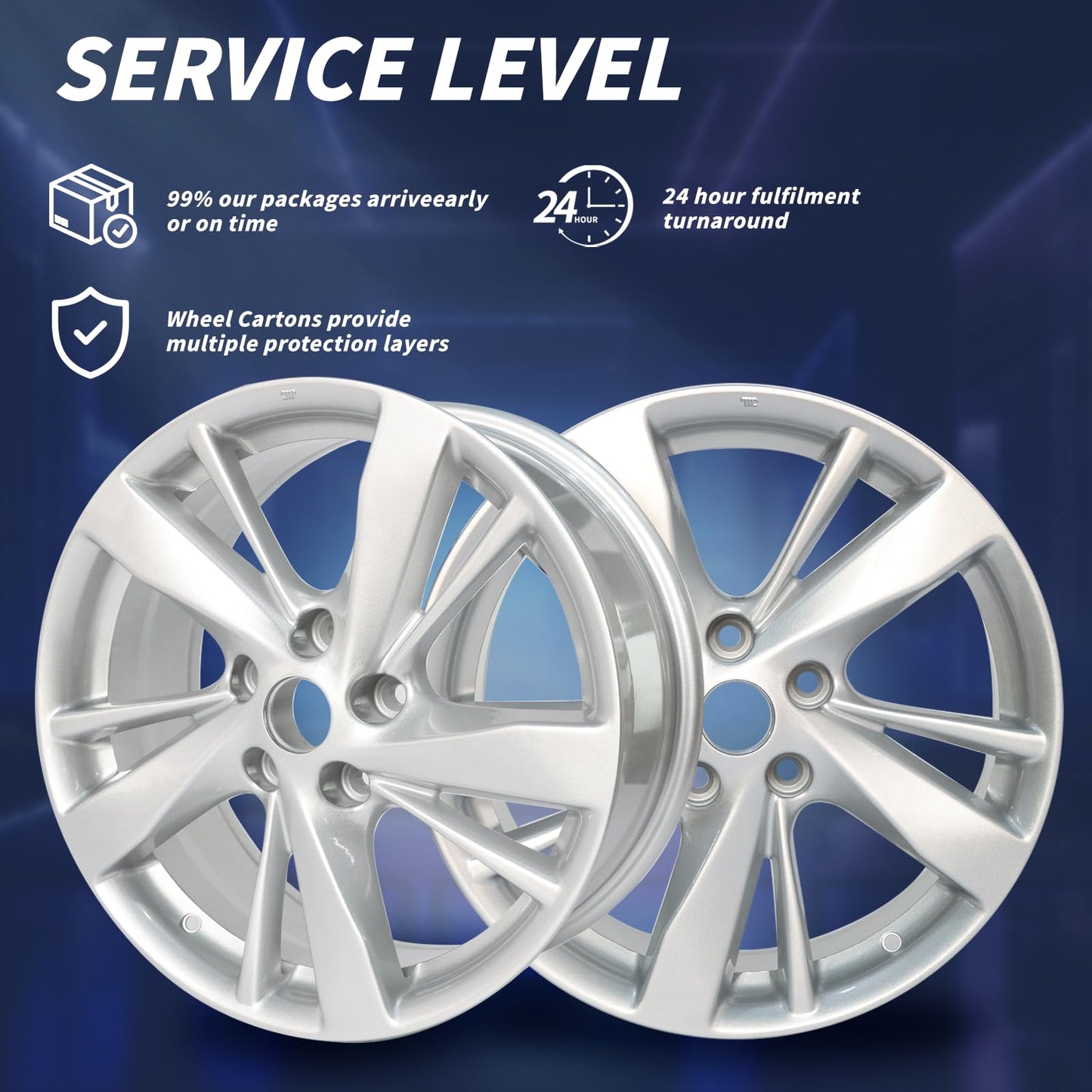 LUNEGUE 17x7.5" 17 Inch Silver Aluminum Alloy Wheel Rims Fit for Nissan Altima 2013 2014 2015 2016, ALY62593U20N, OE Stock Specs