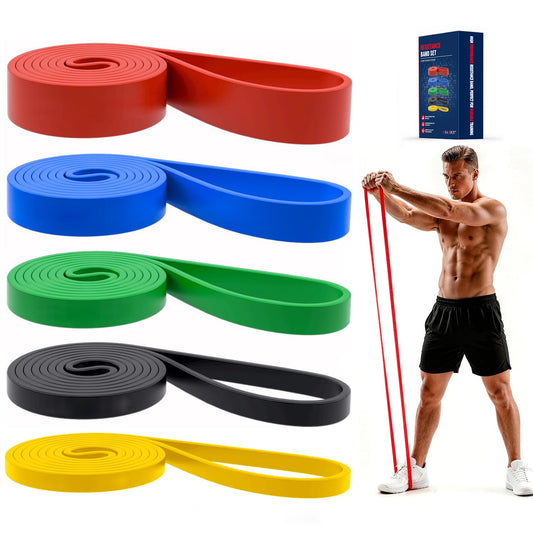 Pull Up Bands, Resistance Bands Set, Exercise Workout Bands for Men & Women, Ideal for Body Stretching, Physical Therapy and Muscle Training - Colorful