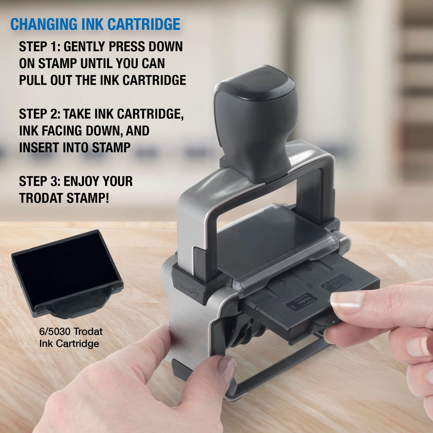 Trodat 5030 Professional 4.0 Date Only Stamp, Self Inking, Impression Size 1-5/8” x 3/8” (Black)