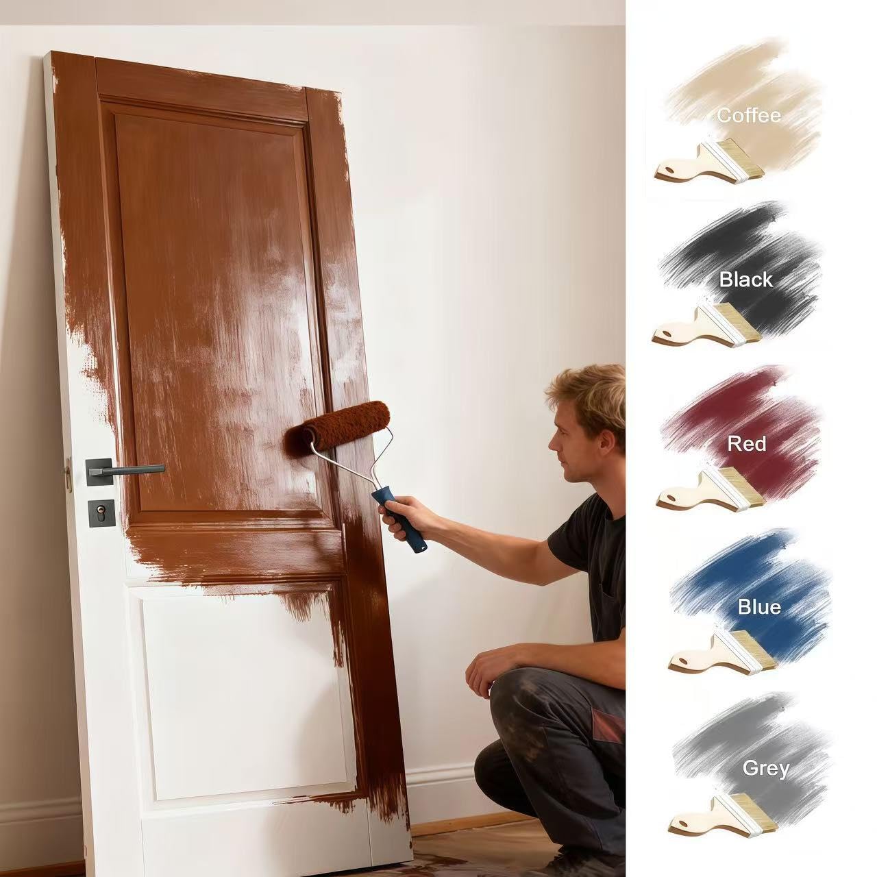 LetLuck 30"x 80" French Door Panels with a 2-Panel Design, Ideal for Closets, Storage Rooms, Bathrooms, Offices, and Interior Room Door - Solid Core Composite Material, No Hardware Included