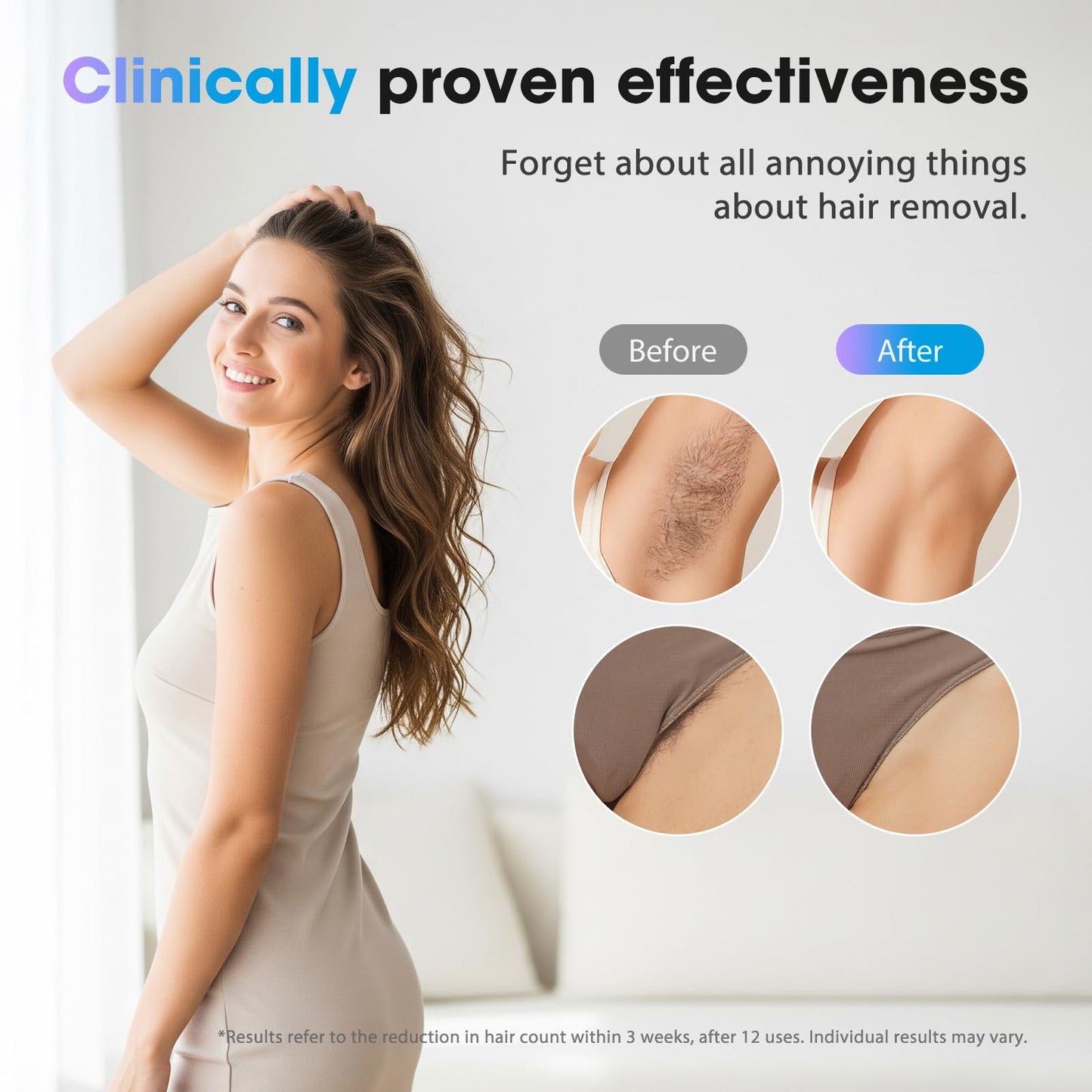 Oreeth Laser Hair Removal Device, at-Home IPL Hair Removal for Women & Men - Safe 45°F Ice-Cooling Contact for Painless & Long-Lasting Results, 86% Hair Reduction in 3 Weeks for Full Body, Hot Pink