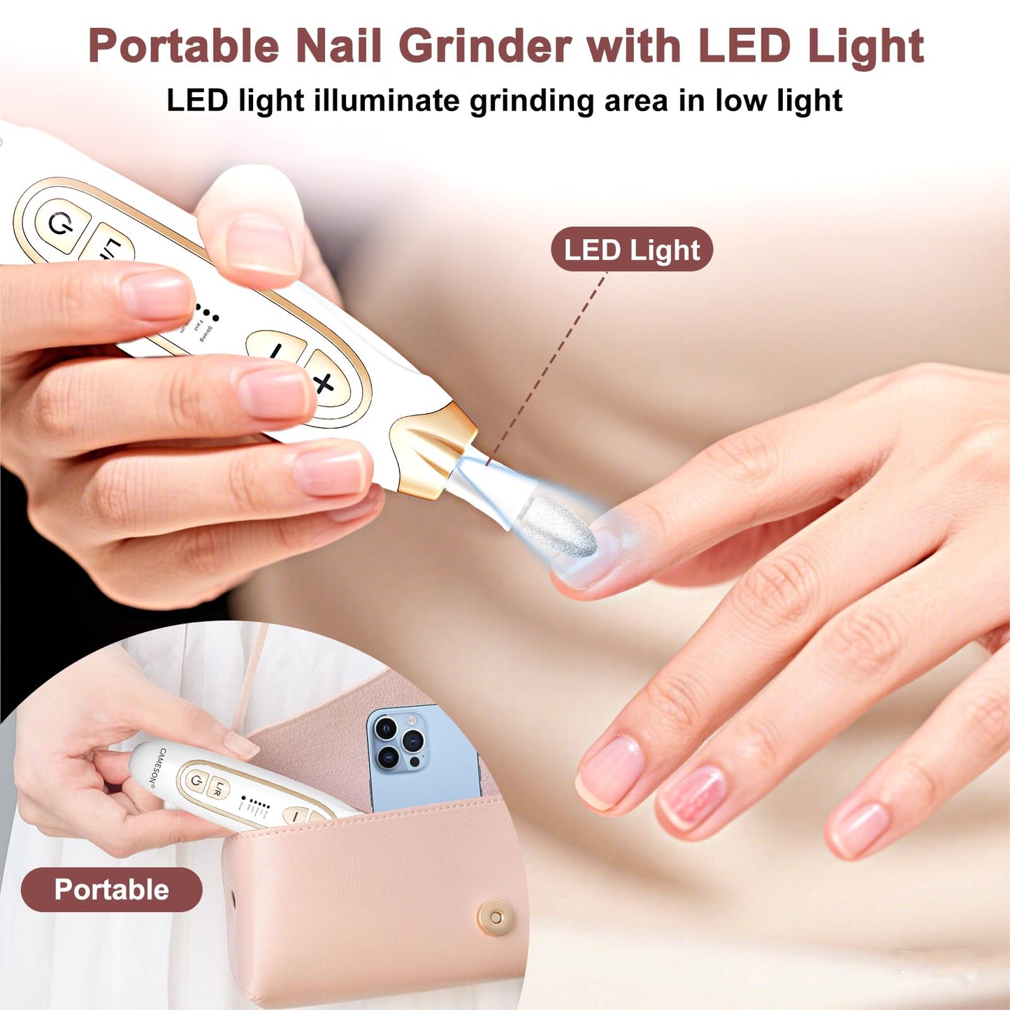 Toenail Grinder, Toe Nail Grinder for Thick Toenails, Electric Manicure Pedicure Set, Cordless Rechargeable Toenail Drill File Kit, Toe Nail Sander for Men Women Seniors Humans Thick Nails
