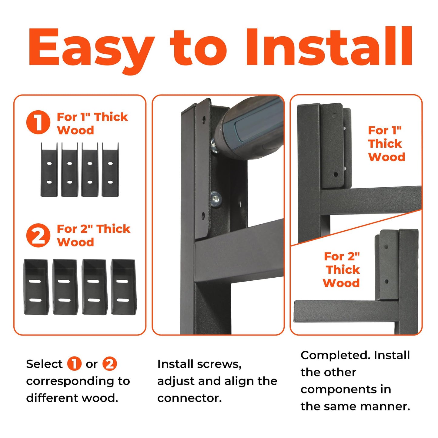 Steel Frame DIY Gate Building Kit,Fence Gate Kit Suit for 36-60" Wide Openings Up from 5 to 6 Feet High Fence, Fits 1" x 4" & 2" x 4" Wood