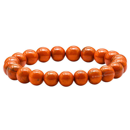 Amazing Gemstone Crystal Bracelet for Women Men's Gifts - Protection Healing Crystal Bracelet - 8mm Gemstone Beaded Stretchable Bracelet Pulseras Para Hombres Mujer Stocking Stuffers Mothers Day Gift (Red Jasper)