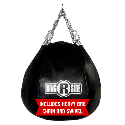 Ringside Head Shot Heavy Bag, Soft-Filled, Powerhide Punching Bag for Boxing, MMA, Muay Thai, and More, Includes Heavy Bag Chain and Swivel, 55 Pounds, 15" x 18", New Version