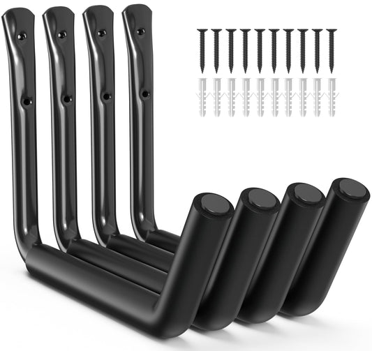 niffgaff Heavy Duty Garage Storage Hooks - 120 LB Capacity Wall Mounted Rack for Kayaks, Ladders, and Bikes