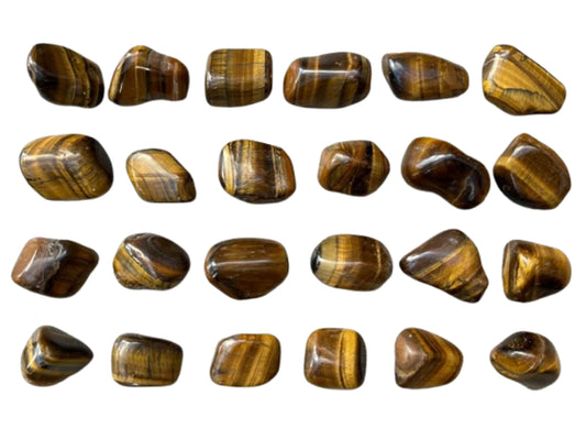 GAF TREASURES 5 Pcs Tiger Eye Tumbled Stones, Polished Natural Tiger Eye Gemstone, Tiger Eye Healing Crystals (Tiger Eye)