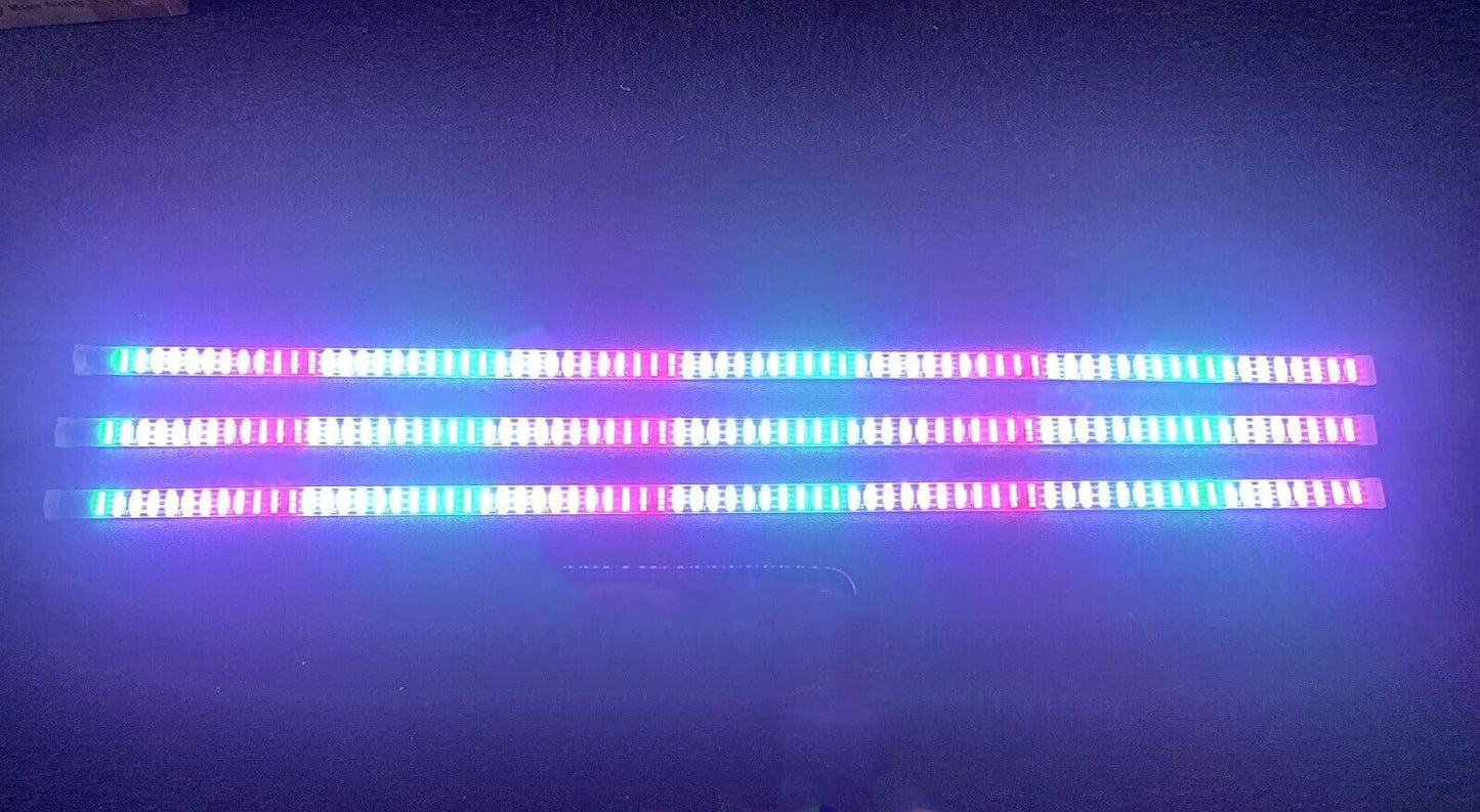 FIJVKNXY 3PCS 2FT Quad Row RGB Dream Color Chasing LED Light Strips - Wheel Lighting, APP/Remote Control, for Car/Truck/Motorcycle/Bike/Golf Cart, Slingshot LED Light Kit