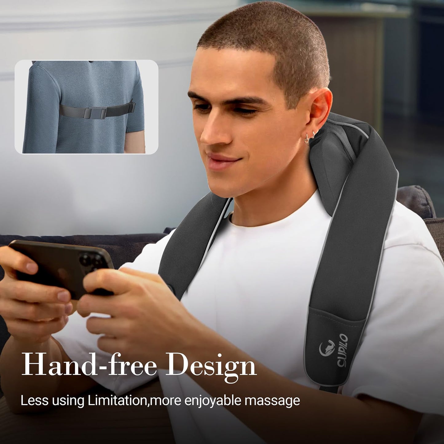 CuPiLo Cordless Neck Massager for Pain Relief - FSA Eligible HSA,2025 Upgraded Shiatsu Shoulder Back Massage with Wireless Remote Control,6D Deep Tissue Massage Pillow with Heat,Gift for Her,Him