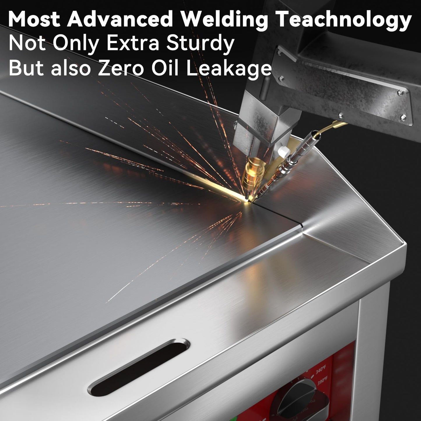 CROSSON 36"*16" Large Commercial Electric Countertop Griddle,Flat Top Heavy Duty Griddles with Non-Stick 1/2" Thick Iron Cooking Plate for Restaurant use-240V/6600W (EG-918C)