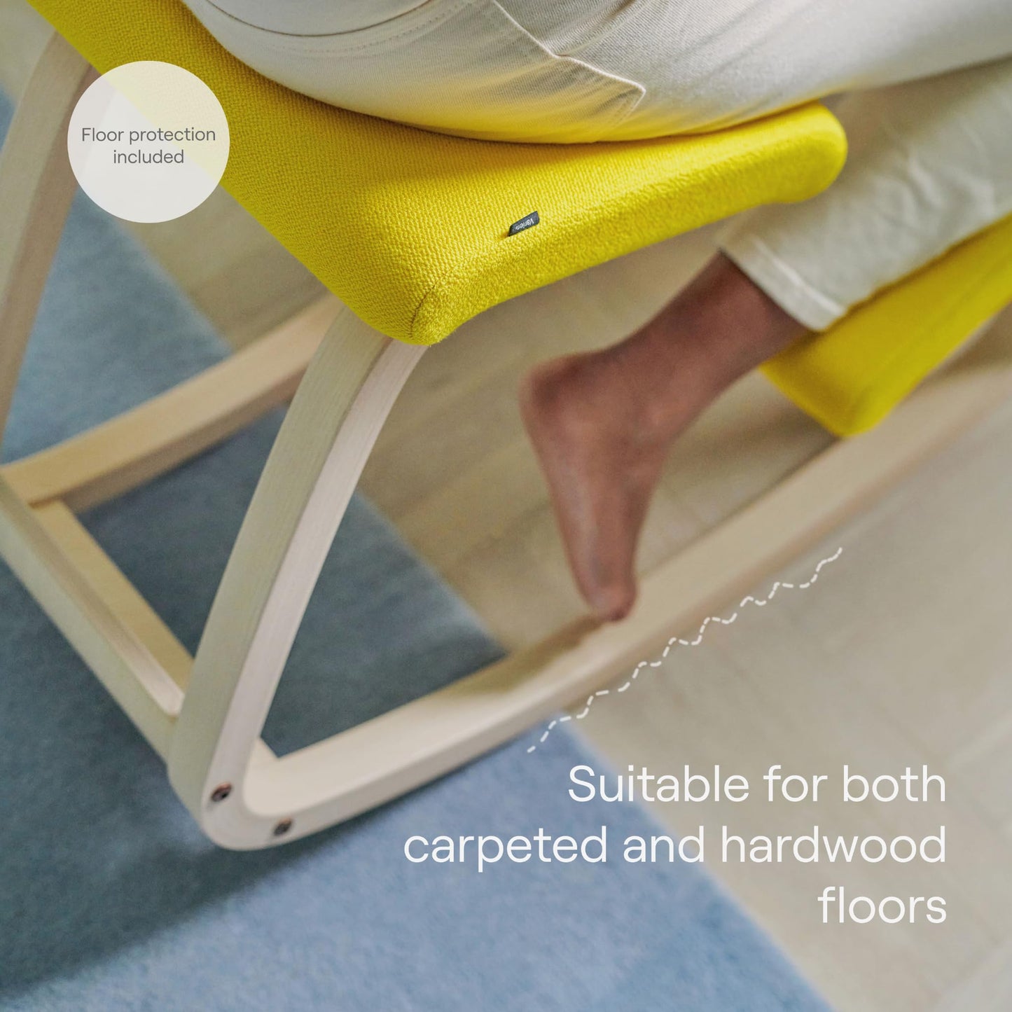 Varier Variable Natural/Yellow Ergonomic Office Kneeling Chair – Active Sitting, Rocking Seat for Home, Study & Posture Support – 10 Year Quality Guarantee