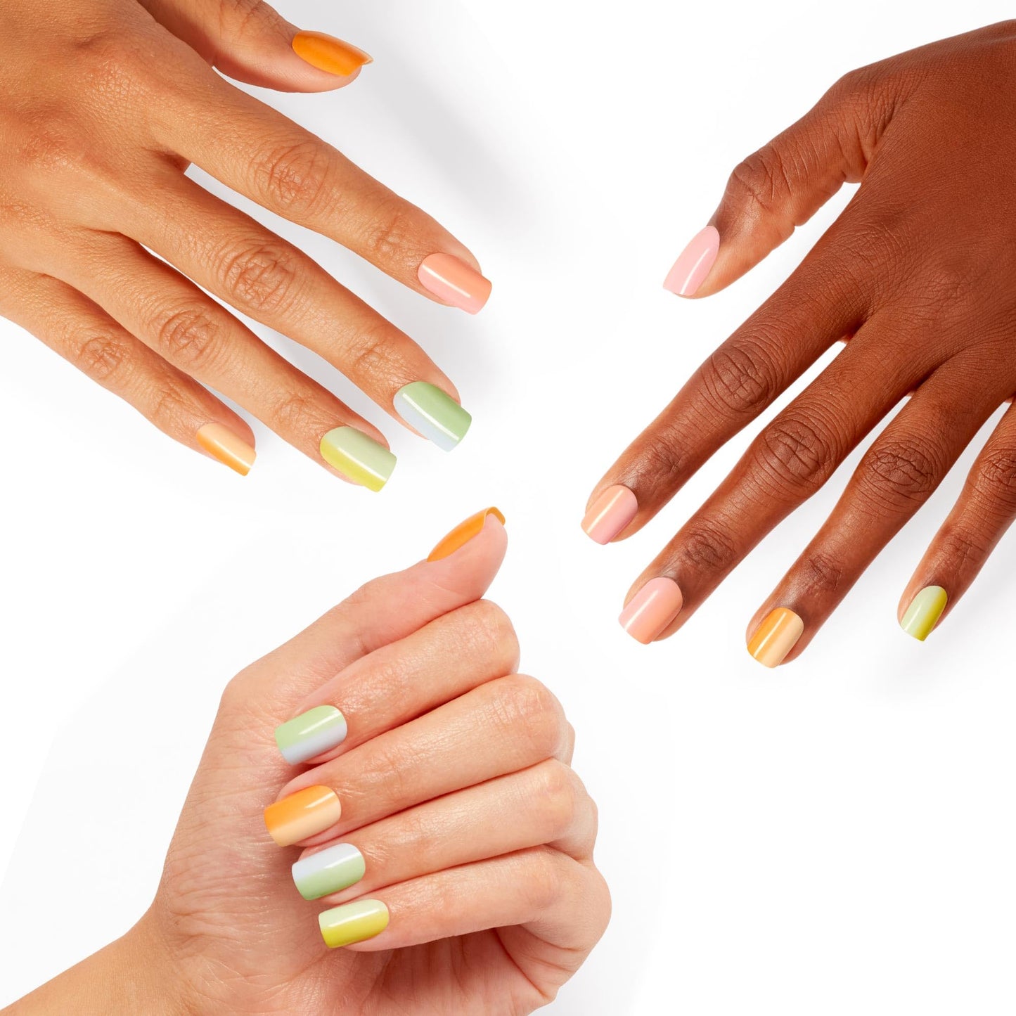 OPI On Point Hue-cid Dreams | Short Squoval Pastel Rainbow Nail Art Press On Nails | With Nail Glue | Long Lasting, Reusable, Non-damaging