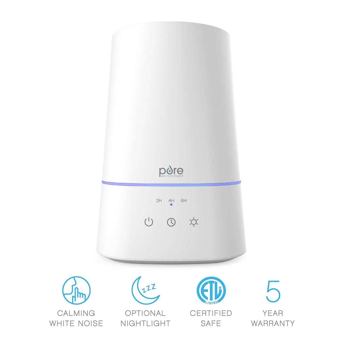 Pure Enrichment HUME Max - Easy Top-Fill Ultrasonic Cool Mist Humidifier, 3.7-L (1 Gallon) Water Tank, 3 Mist Settings, & Auto Shut-Off Timer - Ideal for Large Bedrooms, Nurseries & Dry Areas (White)