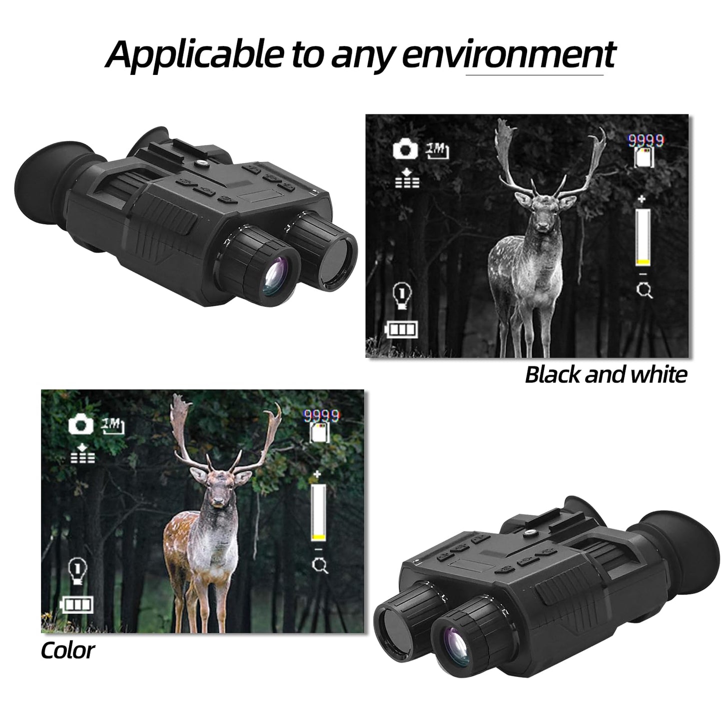 BINOCK Night Vision Goggles, 4K Night Vision Binoculars for Adult, 3D Naked-Eye Display Infrared NVG for Helmet with 7 Level Brightness Adjustment, Waterproof