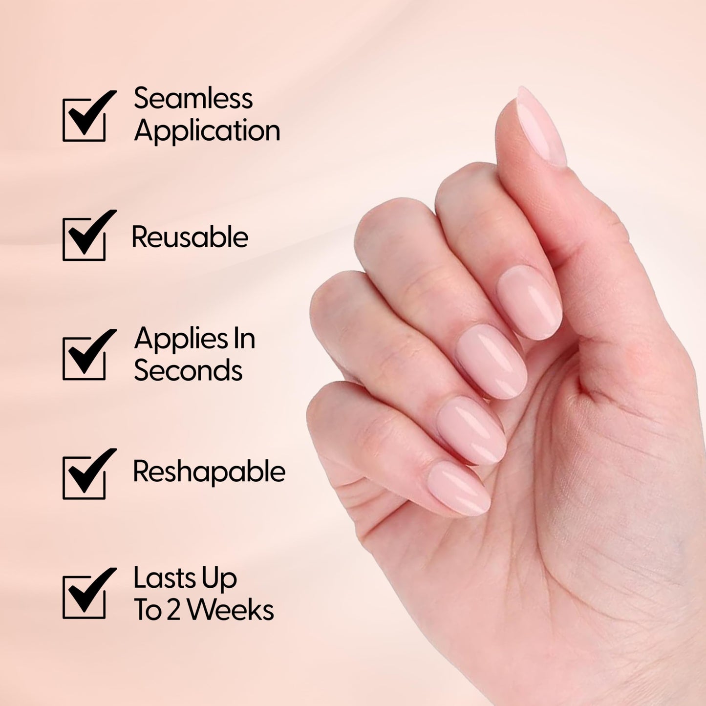 ORLY Press On Nails | Almond, Square, French Tip, Short, Long Designs (First Kiss (Extra Short Round))