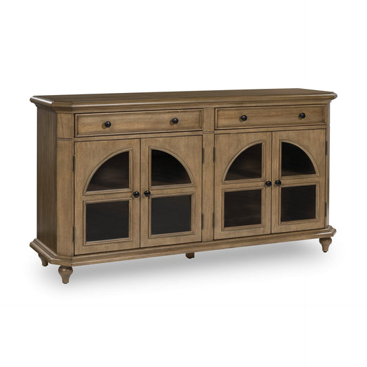 Signature Design by Ashley Barlomore Classic 2-Drawer Accent Cabinet with Adjustable Shelves, Light Brown