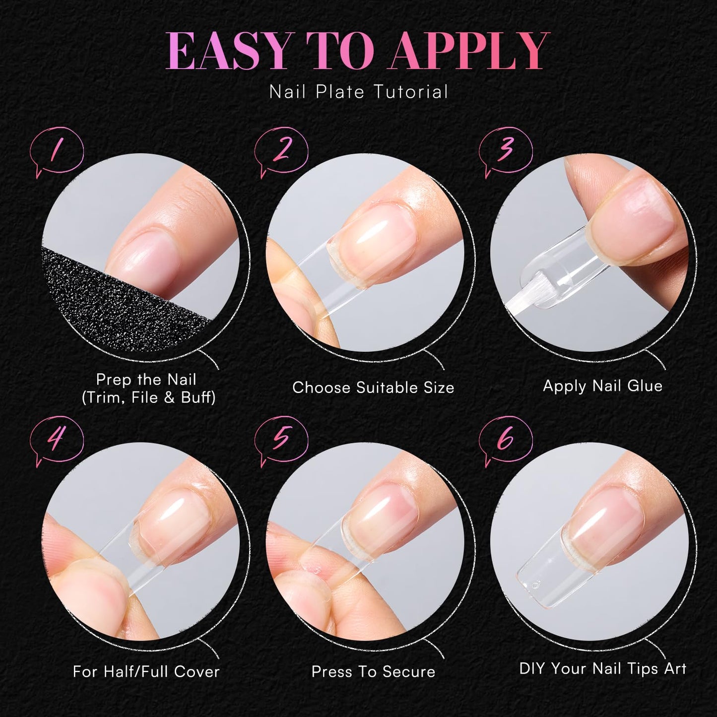 Makartt Medium Square Nail Tips: 504 PCS Pre-Etched Clear False Nails Tips Square Shapes, 13 Sizes Full Cover Half Matte Soft Acrylic Press On Nail Extensions Supplies Salon and DIY at Home