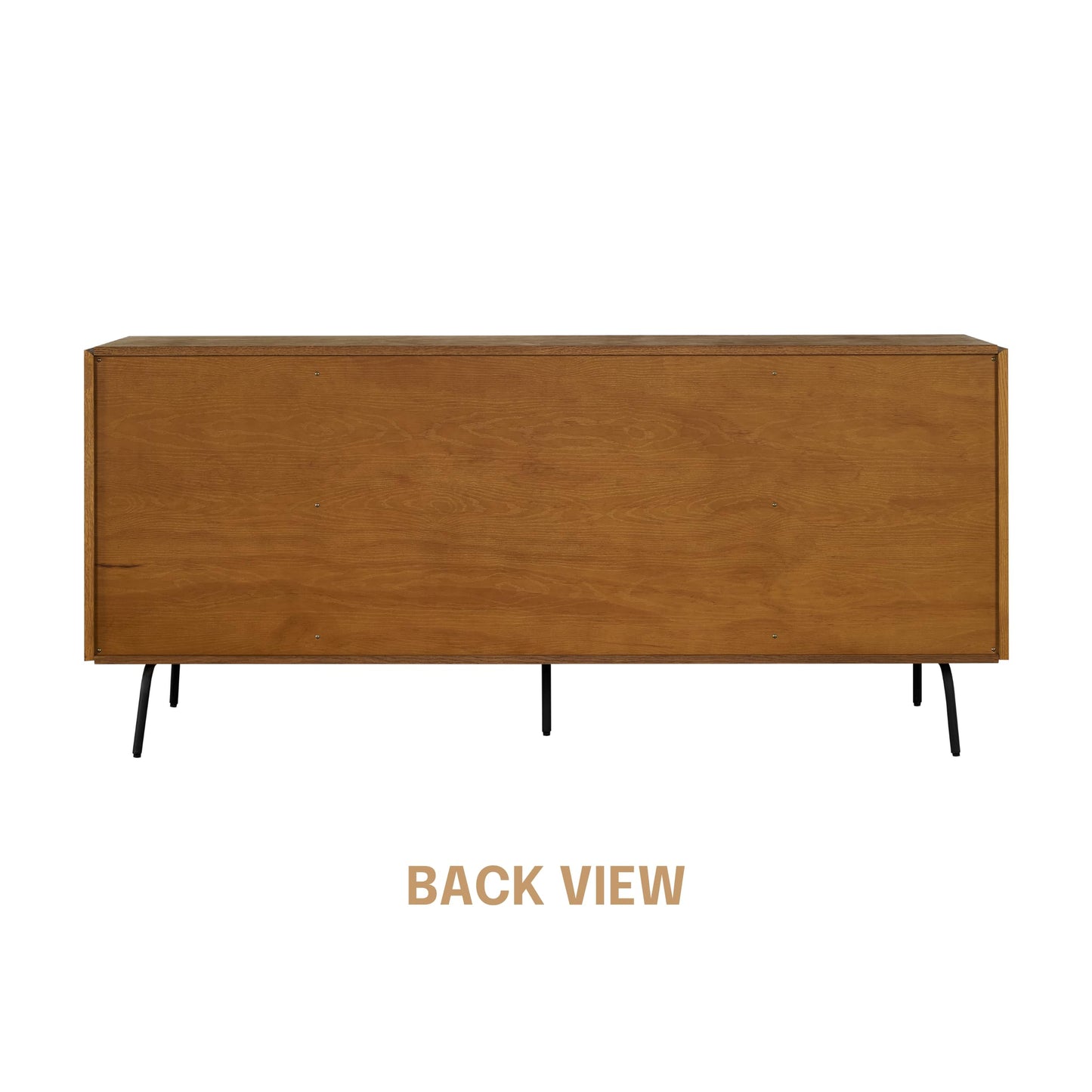 NTC Veil Large Sideboard with 2 Doors and 3 Drawers, Buffet Cabinet with Vertical Groove Design and Metal Legs, Storage Cabinet for Living Room, and Entryway, Effortless Assembly - Rustic Oak