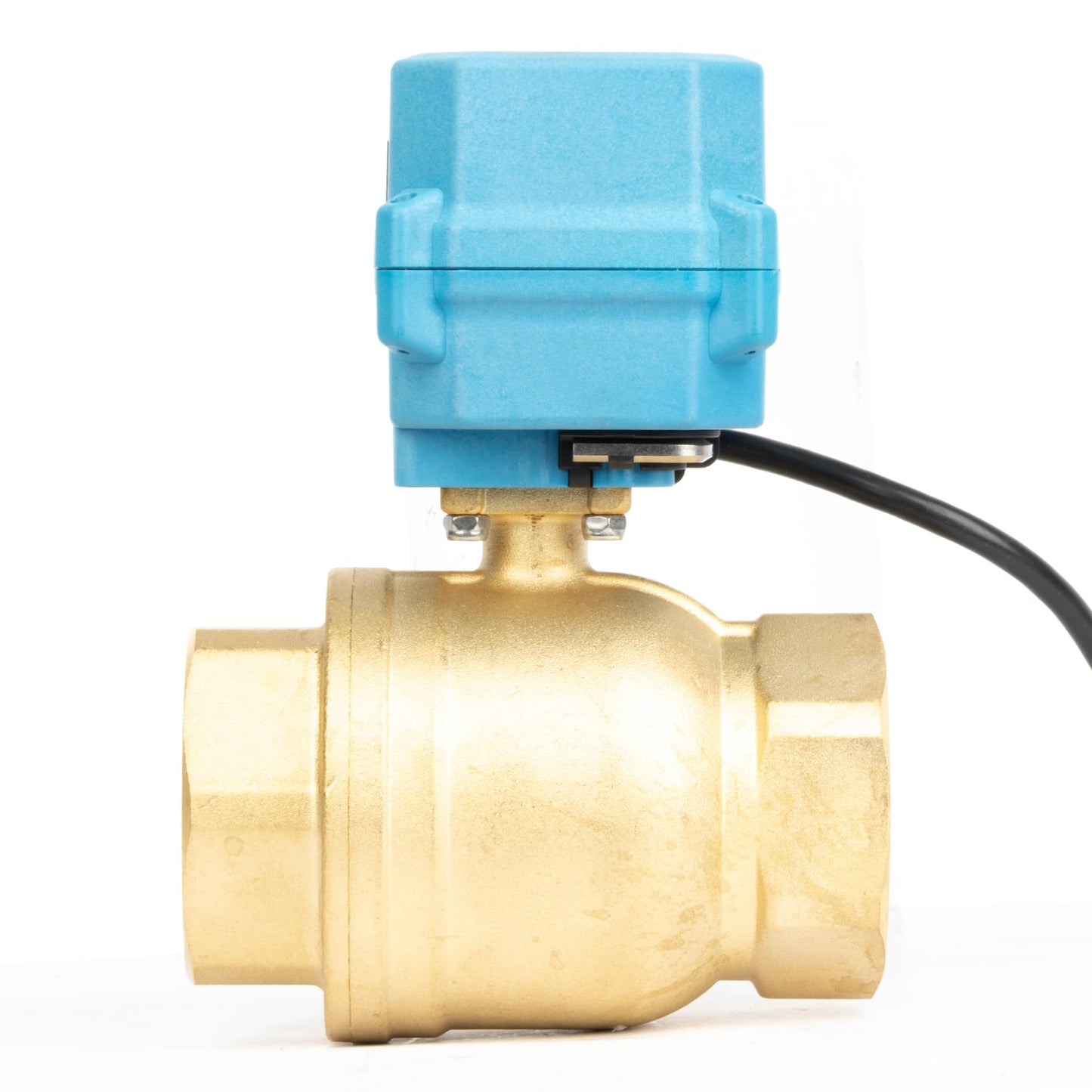 U.S. Solid 2" Motorized Ball Valve with US Plug 110VAC Brass Electrical Ball Valve, IP67, Manual Override, Direction Display Auto Return, Normally Closed, IP67