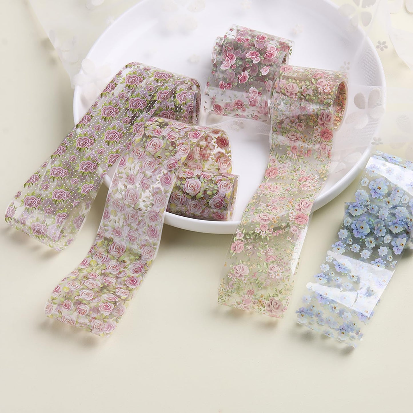 Flower Nail Art Foil Transfer Stickers 10 Rolls Spring Flowers Nail Art Foil Decals Elegant Floral Nail Art Supplies Decoration Spring Nail Transfer Foil Stickers for Women DIY Manicure Accessories