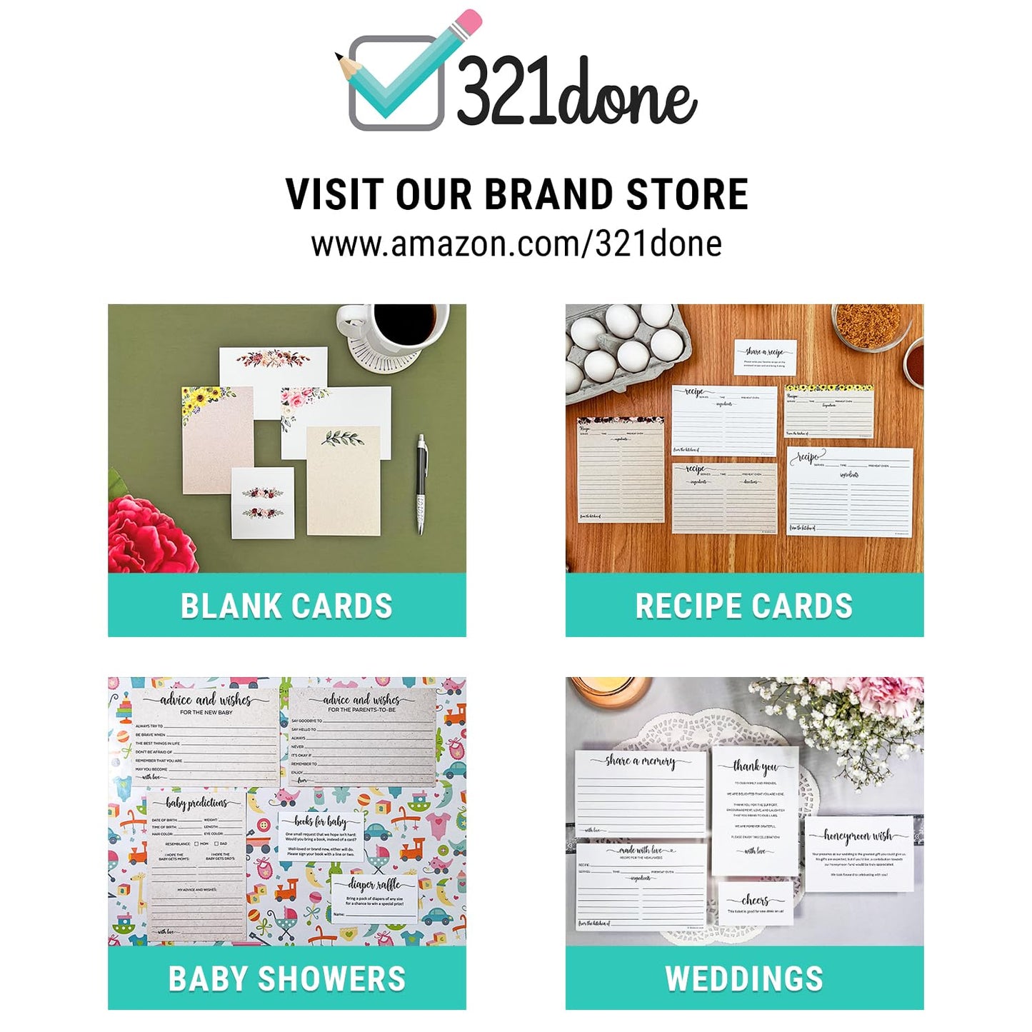 321Done To Do List Notepad, Made in USA - 5.5x8.5, Simple Checklist, Cute Modern Design for Organizing, Planning, College Ruled, Thick Heavy Paper - 50 Sheets