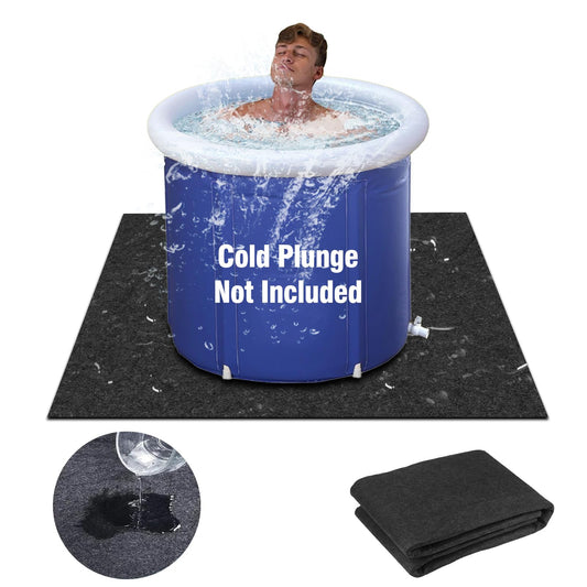 Cold Plunge Protective Floor Mat, 50"X50" Ice Bath Tub Mat Indoor Outdoor, Protector Mat for Cold Plunge Tub Ice Bath Tub, Waterproof Slip-Proof Backing, Cold Plunge Ice Bath Accessories