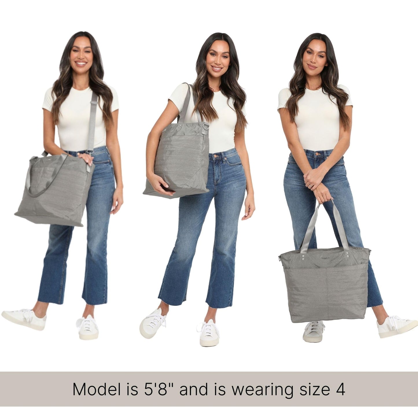 Large Carryall Tote Bag for Women - Lightweight Nylon Zipper Top Weekender Travel Beach Bag Personal Item w/Luggage Sleeve