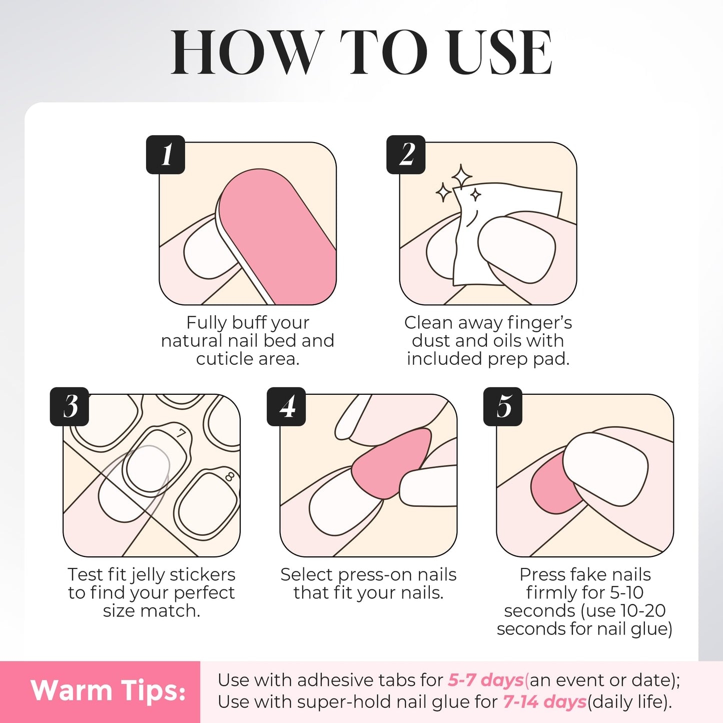 UNA GELLA 32Pcs Soft Gel Press on Nails - 16 Sizes Gold Rim Nude Pink Almond Glue on Nails, Reusable Elegant French False Nails, Full Cover Acrylic Nail Kit for Women DIY Home Manicure