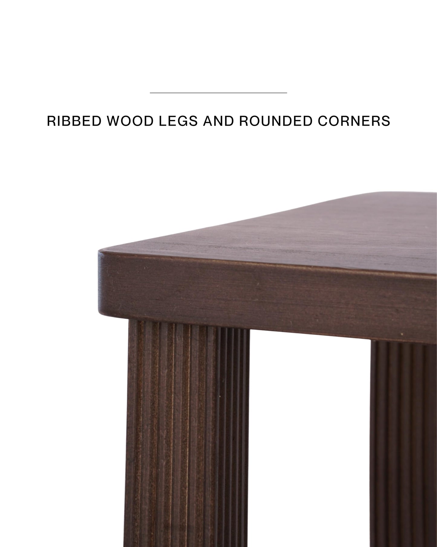 Retrograde Nightstand Side Table with Fluted Legs and Real Wood, for Night Stand, End Tables Living Room, Plant Stand Indoor, Nursery, Narrow Furniture, 2-Tiers, Easy Assembly, Dark Brown