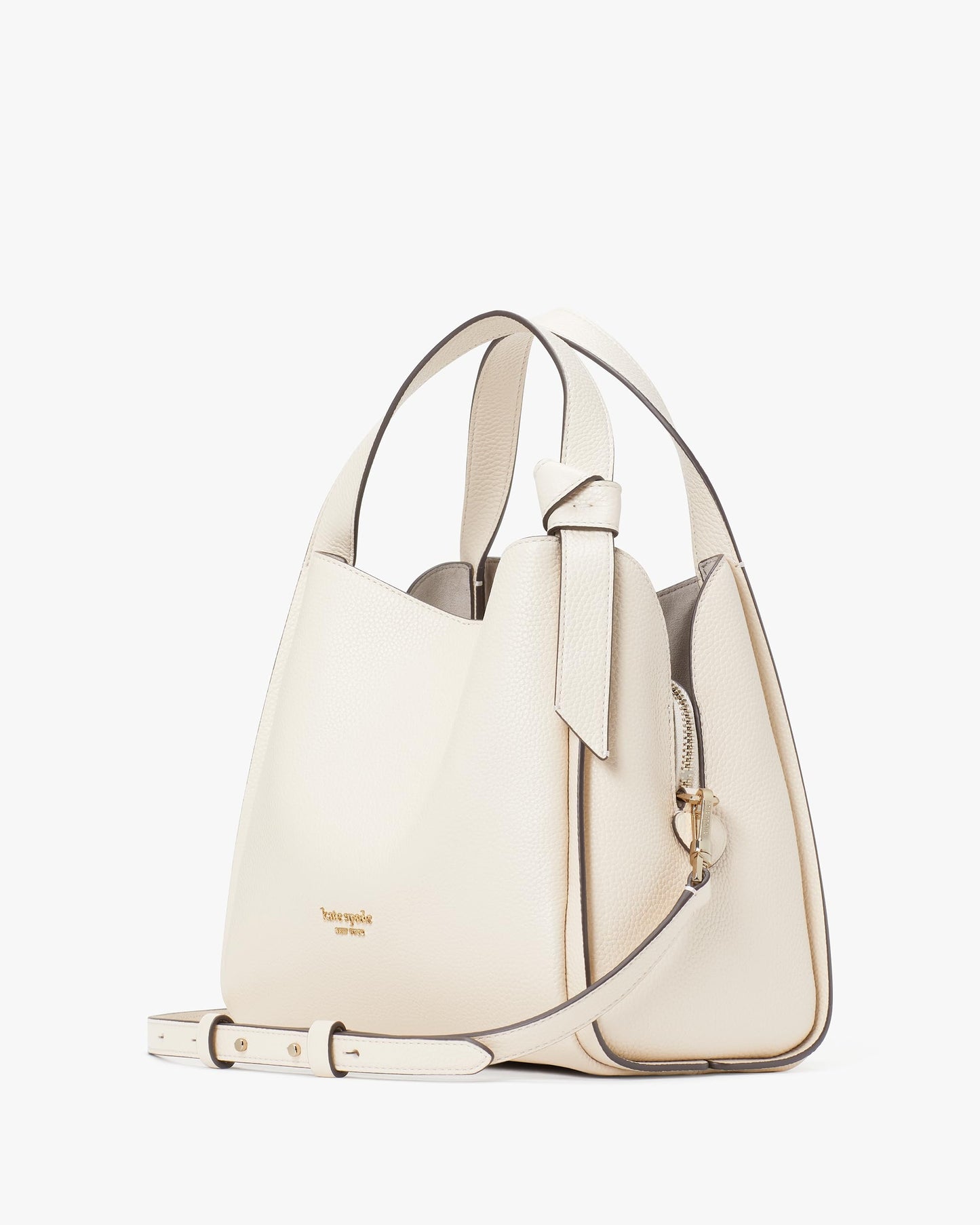 kate spade new york Knott Pebbled Leather Medium Crossbody Tote, Milk Glass