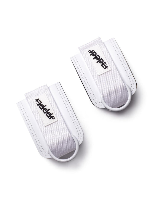 UPPPER Ankle Straps for Cable Machines (Pair) – Double D-Ring, Adjustable, Padded for Comfort – Ideal for Kickbacks, Glute Workouts, and Lower Body Exercises for Women and Men | Premium Fitness Gear (White) 2.0