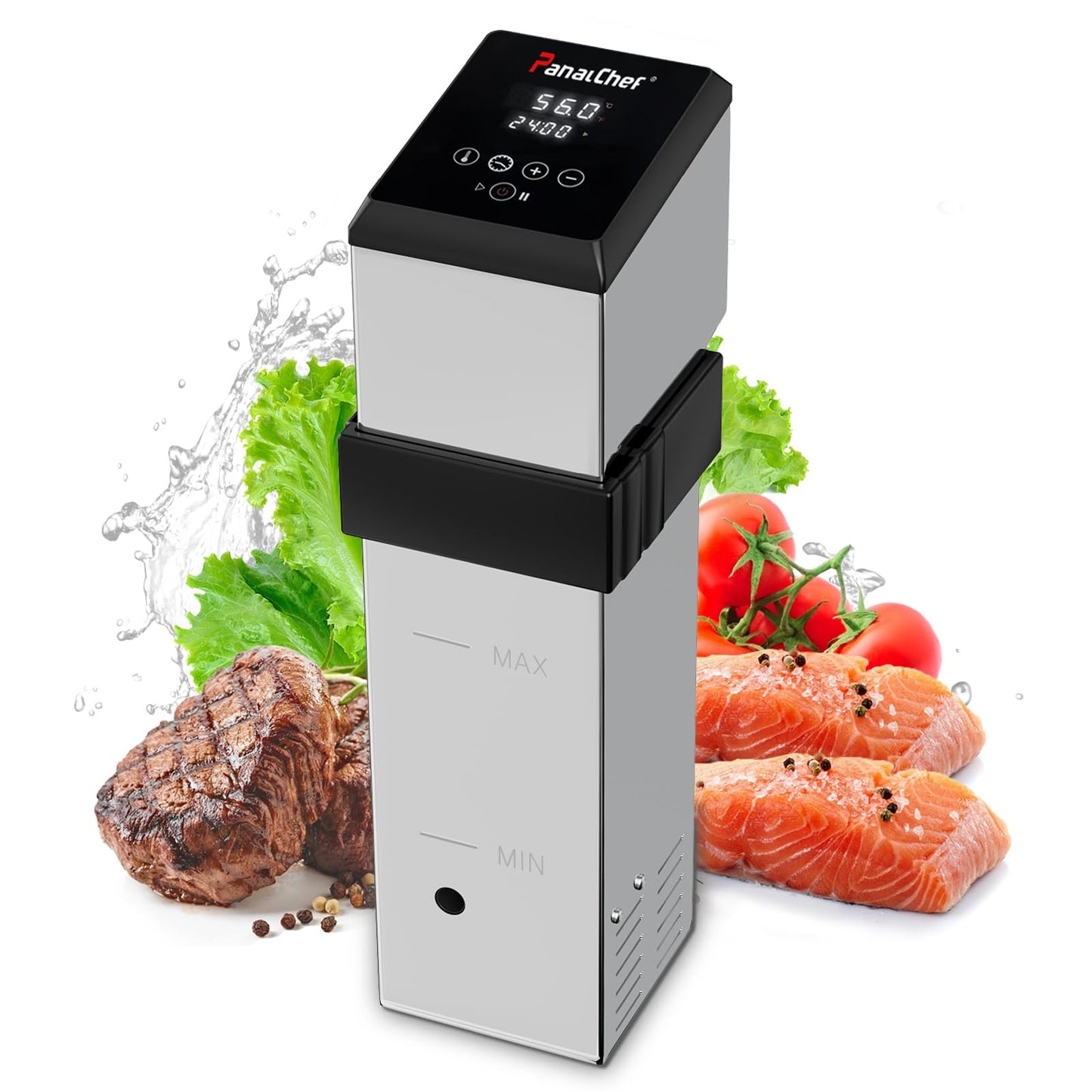 PanalChef Commercial Sous Vide Machine for Restaurant, 1600W Sous Vide Cooker, 360° Immersion Circulator, 15dB Ultra-Quiet, IPX7 Waterproof, Powerful Pump Design, Accurate Temperature Control