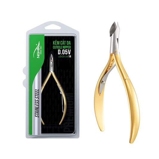 NGHIA Premium Cuticle Nipper - D-05V Jaw 14 (Stainless Steel) - Professional Nail Tools