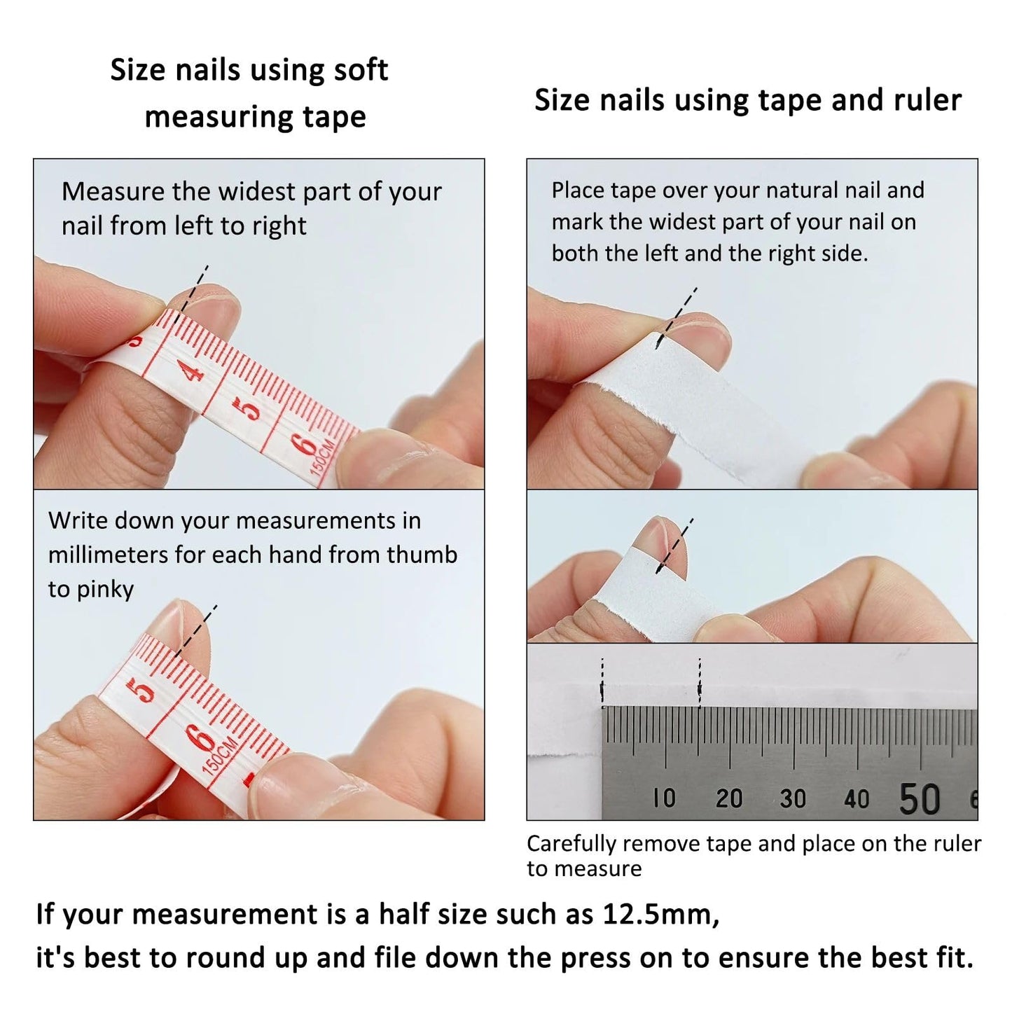 Handmade French Tip Press on Nail Almond Fake ons with Designs Chrome False Nails Long Glossy Full Cover Glue on Nails Stick Women Nails Manicure Decoration 10Pcs (MT-167-L)