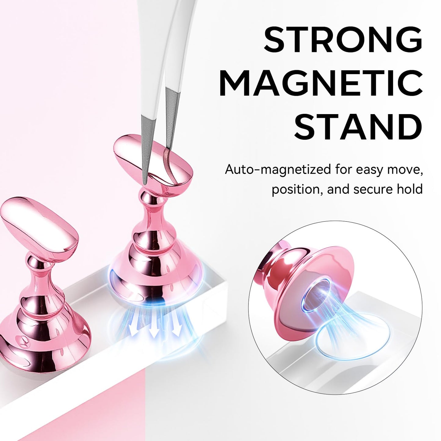 Makartt Nail Stand: Press On Nails Stand Display Practice Art Magnetic Fake Nail Holder for Painting Nails Stand for False Nail Designs with Double-sided Tape for Home DIY Beginner Salon Supplies