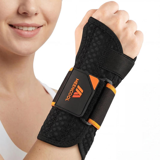 MEENCOOL Carpal Tunnel Wrist Brace Night Support, Adjustable Splint Right Hand for Wrist Pain Relief – Hand Brace for Tendonitis, Arthritis, Sprain for Men Women (Black, M)