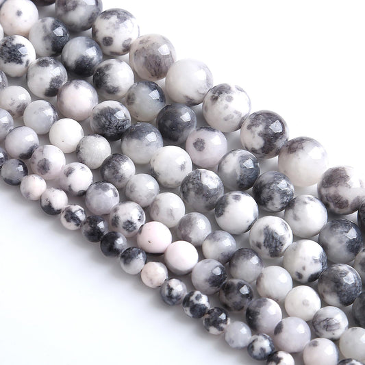 6MM 60PCS Black White Persian Jade Spacer Loose Beads for Jewelry Making DIY Bracelet Necklace