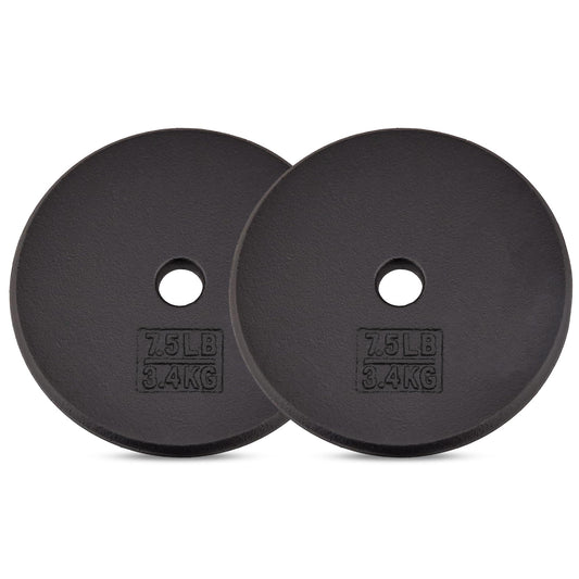 Yes4All 1-inch Cast Iron Weight Plates for Dumbbells – Standard Weight Disc Plates, 7.5 Pound (Pack of 2)