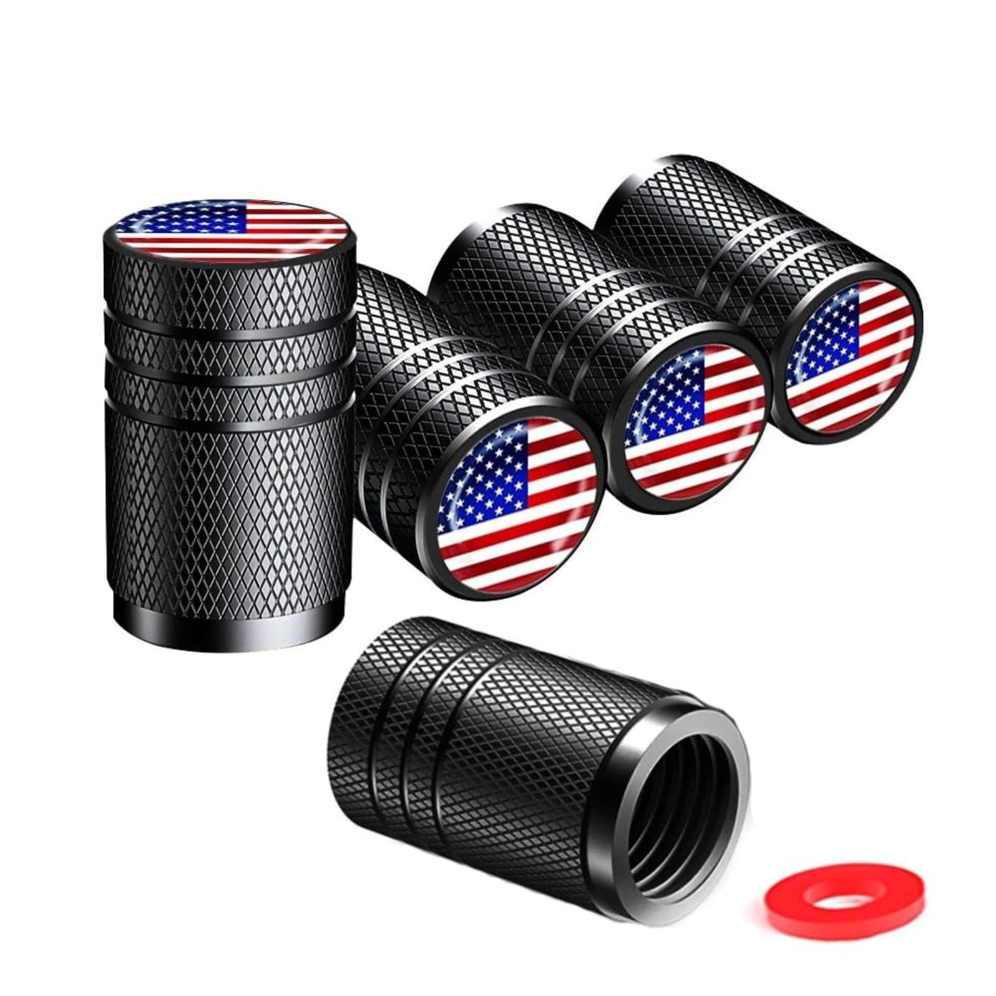 Tire Valve Stem Caps tire Valve Covers Valve stem Covers Black 5 pcs/Pack Anodized Aluminum Tire Valve Cap Set Corrosion Resistant Universal Stem Covers for Cars Trucks Motorcycles SUVs and Bikes