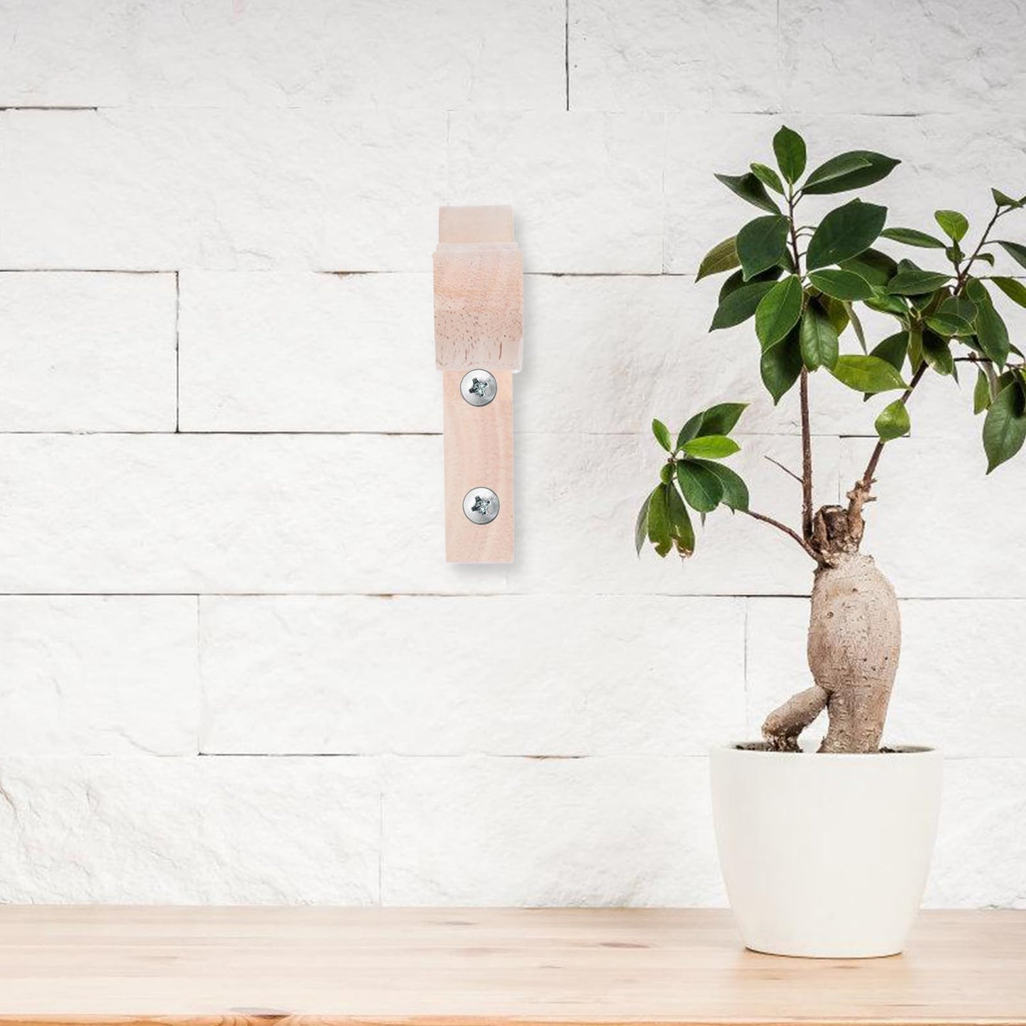 BESPORTBLE 2pcs Wooden Plant Hangers Wall Mounted Flowerpot Brackets for Indoor Outdoor Garden Balcony, Planter Hooks for Lanterns Wind Chimes Decorative Hanging