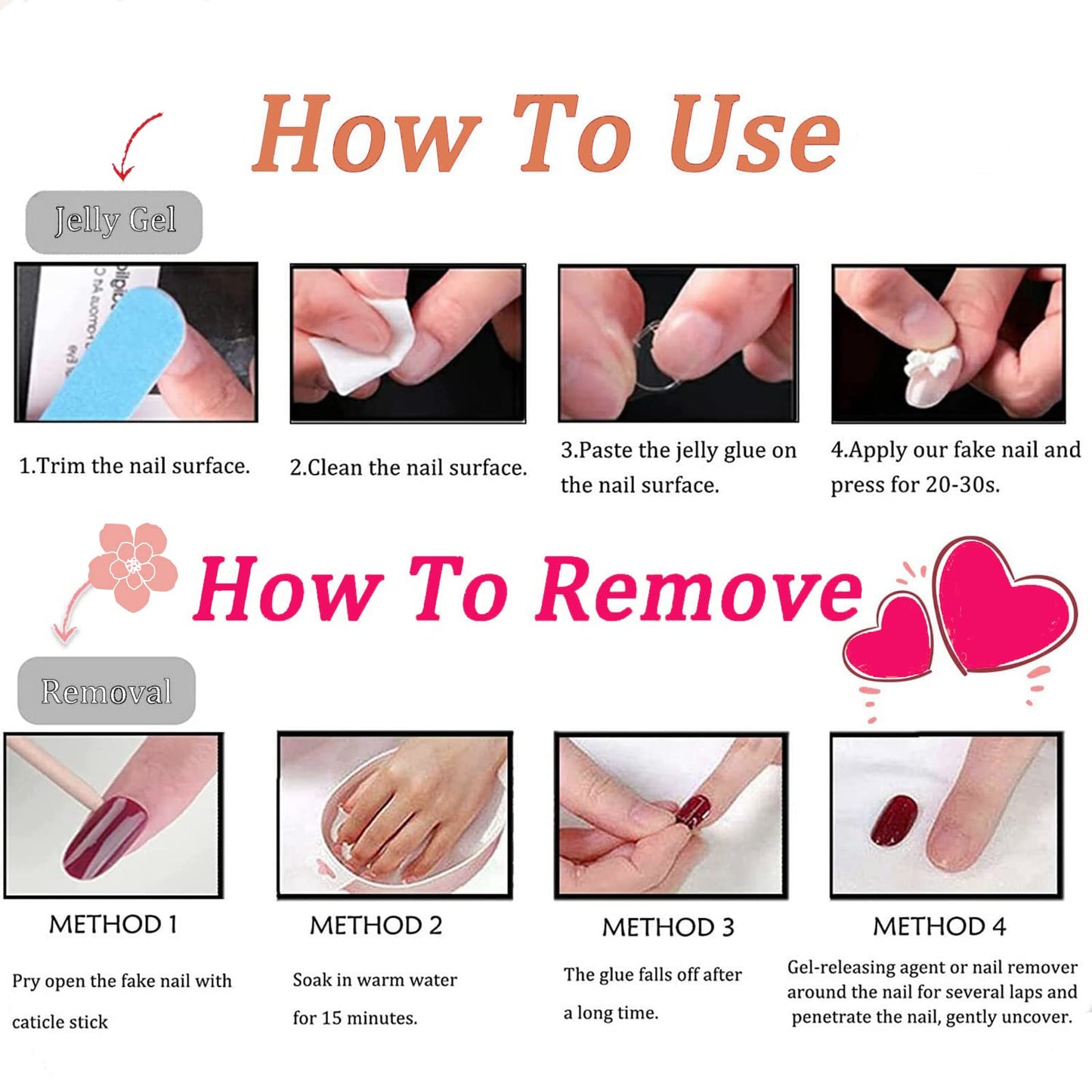 Square Press on Nails Medium Ombre Fake Nails Nude Pink Gradient Acrylic Nails with Glossy Nature Designs Artificial False Nails for Women Manicure Nails Decoration 24Pcs