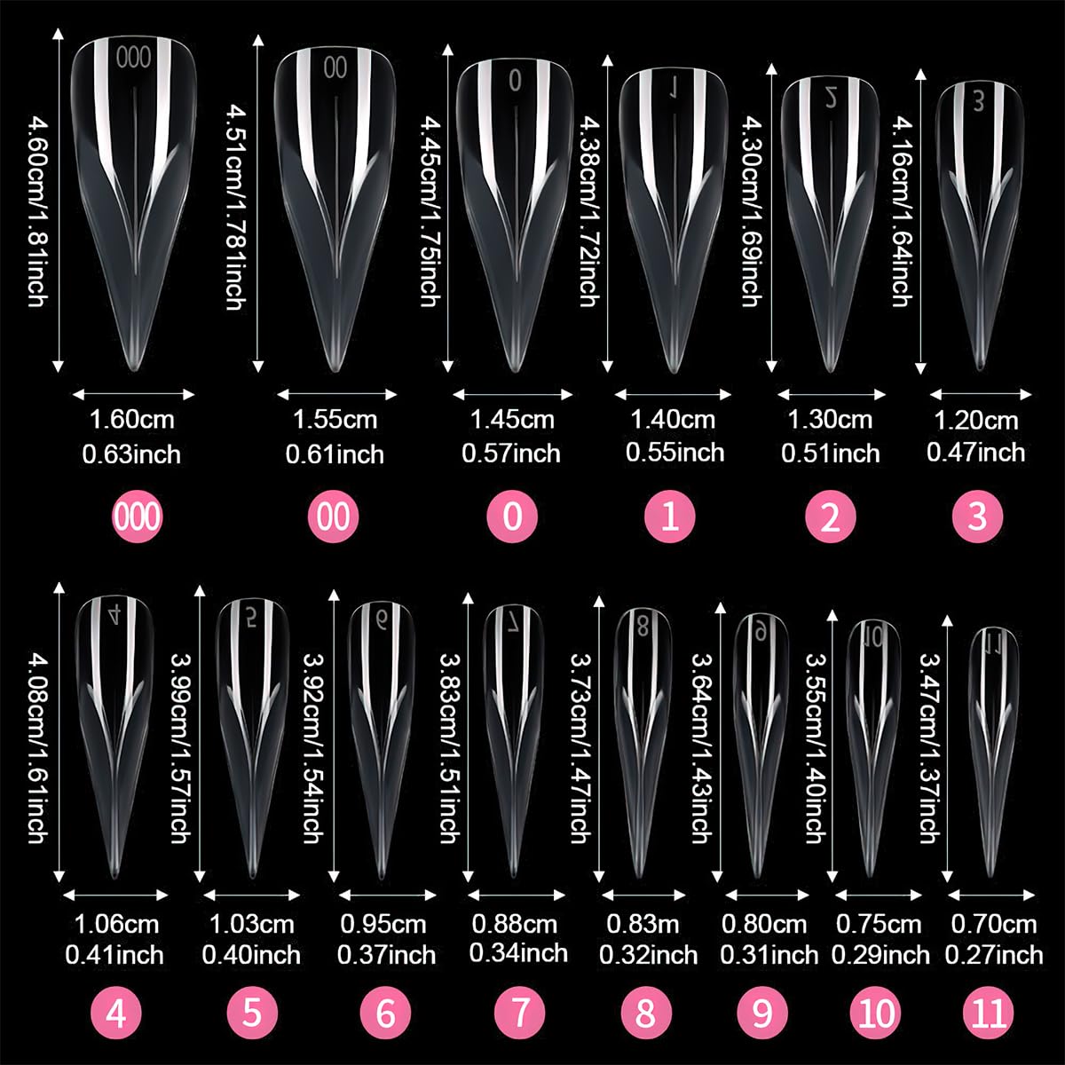 140 Pcs Eagle Claw Nail Extension Tip Pre-Shaped PP Gel Full Cover Long Curved Stiletto False Reusable Nail Tips (2, Transparent)
