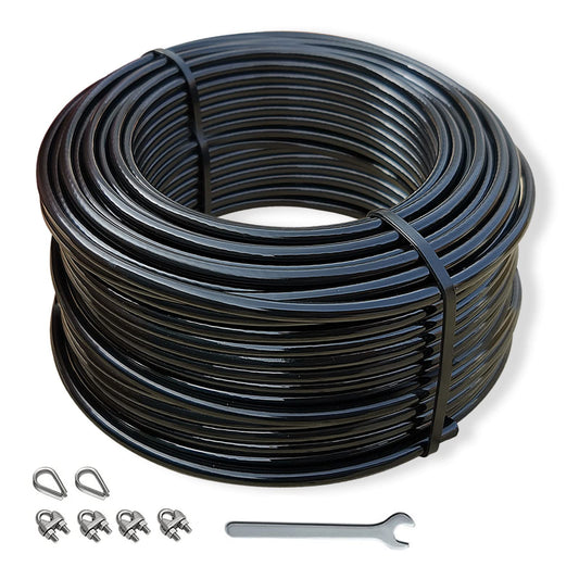 Fitness Pulley Cable, Home Gym Replacement Cables for Cable Machines, 5mm Steel TPU Coated, 65.6/98.4 Ft Wire Rope for Pulley System Gym (98.4 Feet)