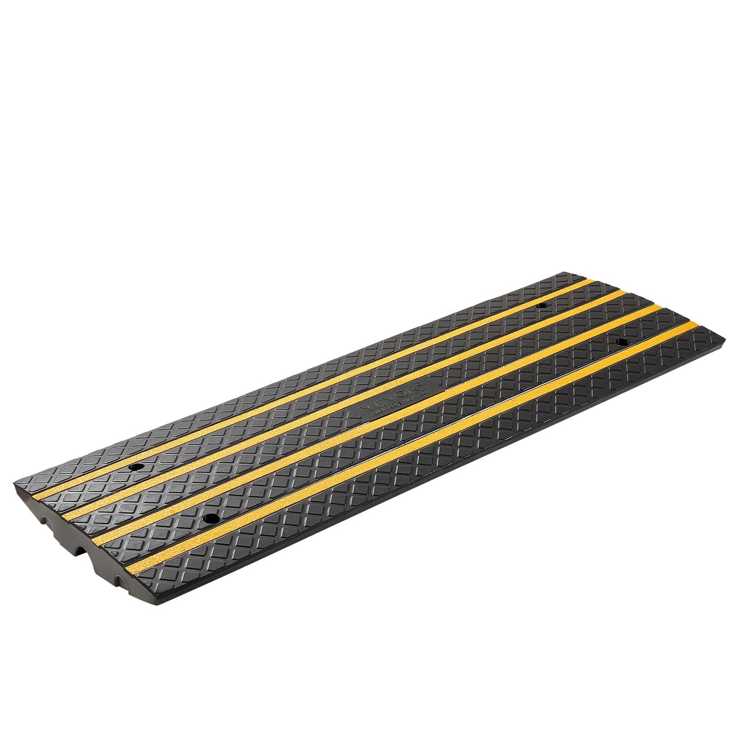 VEVOR Car Driveway Rubber Curb Ramp, 2 Pack 48.8-inch-Long Heavy Duty Low Profile Slope Ramps, 2.6’’ Rise, 33069 lbs Load Capacity, Reflective Safety Strips, for Vehicles, RVs, and Wheelchairs