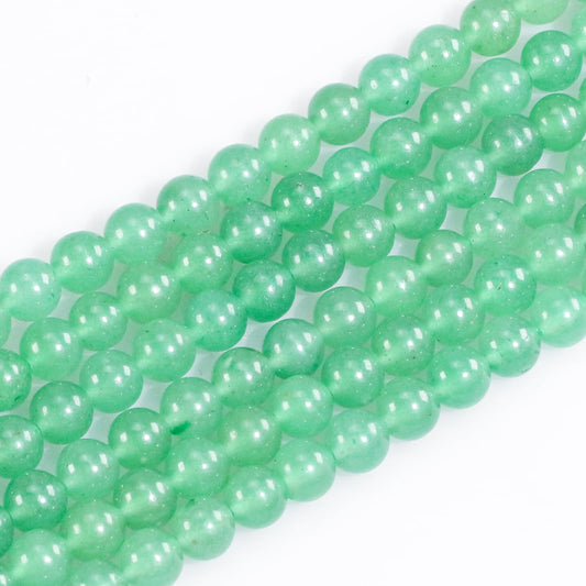 6mm Natural Gemstone Round Green Aventurine Loose Beads for Jewelry Making Bracelets Necklace Earrings Art Craft (60-62pcs/strand)