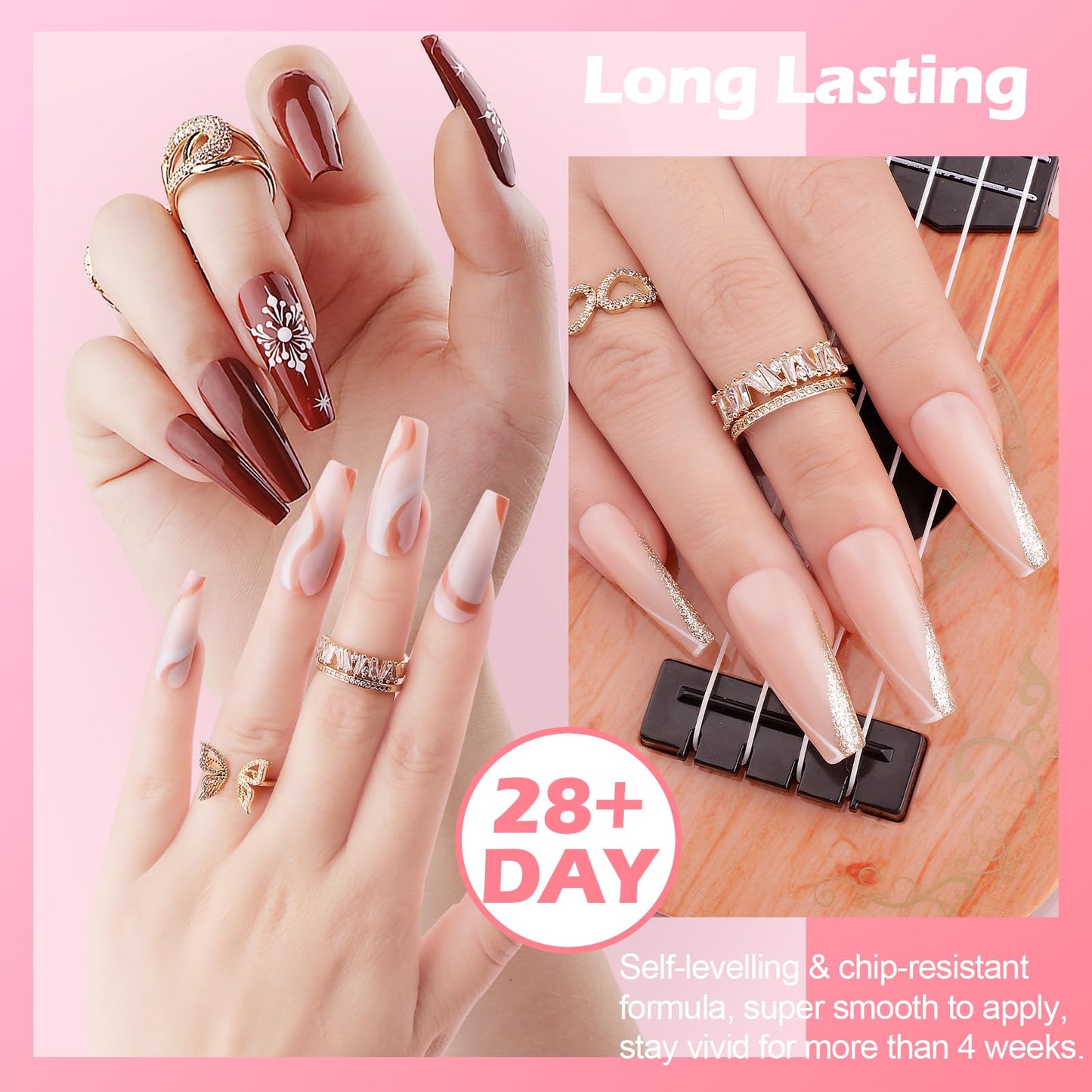 Clara Colors Gel Nail Polish Set-12 Colors Nude Pink Gel Polish Kit with Base Top Coat All In One Gel Nail Starter Kit for Beginners with Tool Nail Manicure DIY at Home Salon Gifts for Women Girls