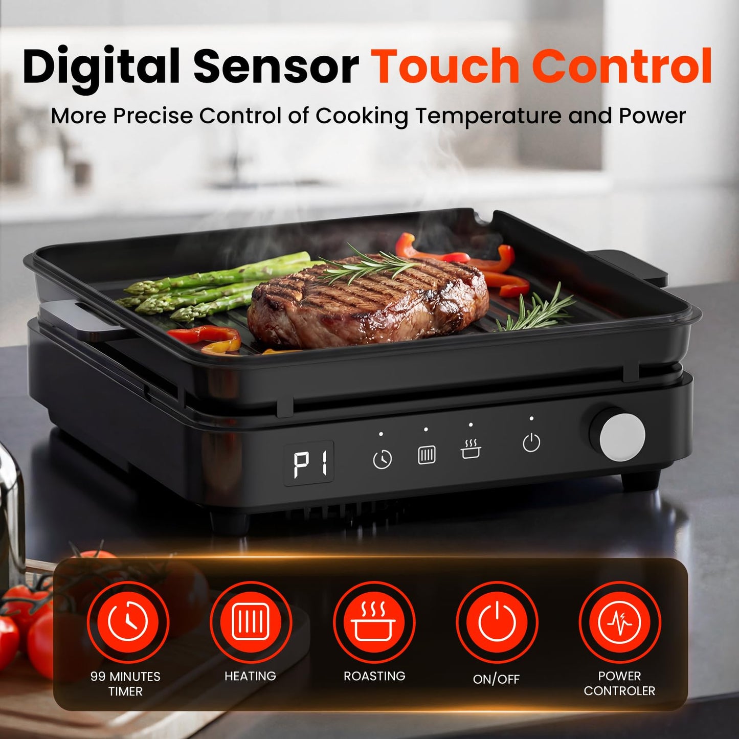 olayks. Induction Cooktop, Portable Induction Cooktop with 8L Cast Iron Cooking Pot and Cast Iron Pan& Travel Steamer for Clothes, Fashion Portable Handheld Garment Steamer for Clothes