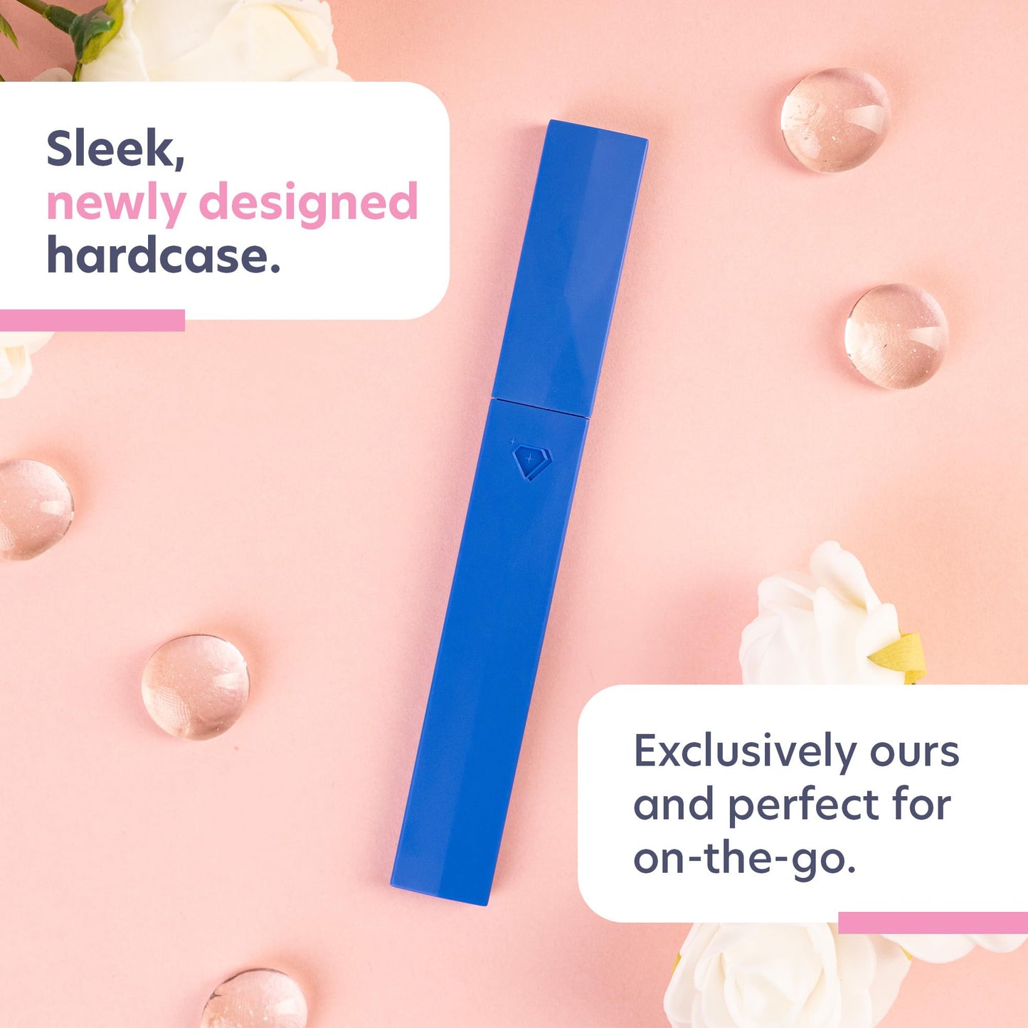 Bona Fide Beauty Glass Nail File with Case, Aqua Cobalt Czech Glass Fingernail Files Handcrafted from the EU. Ideal Nail Care Tool for Natural Nails.