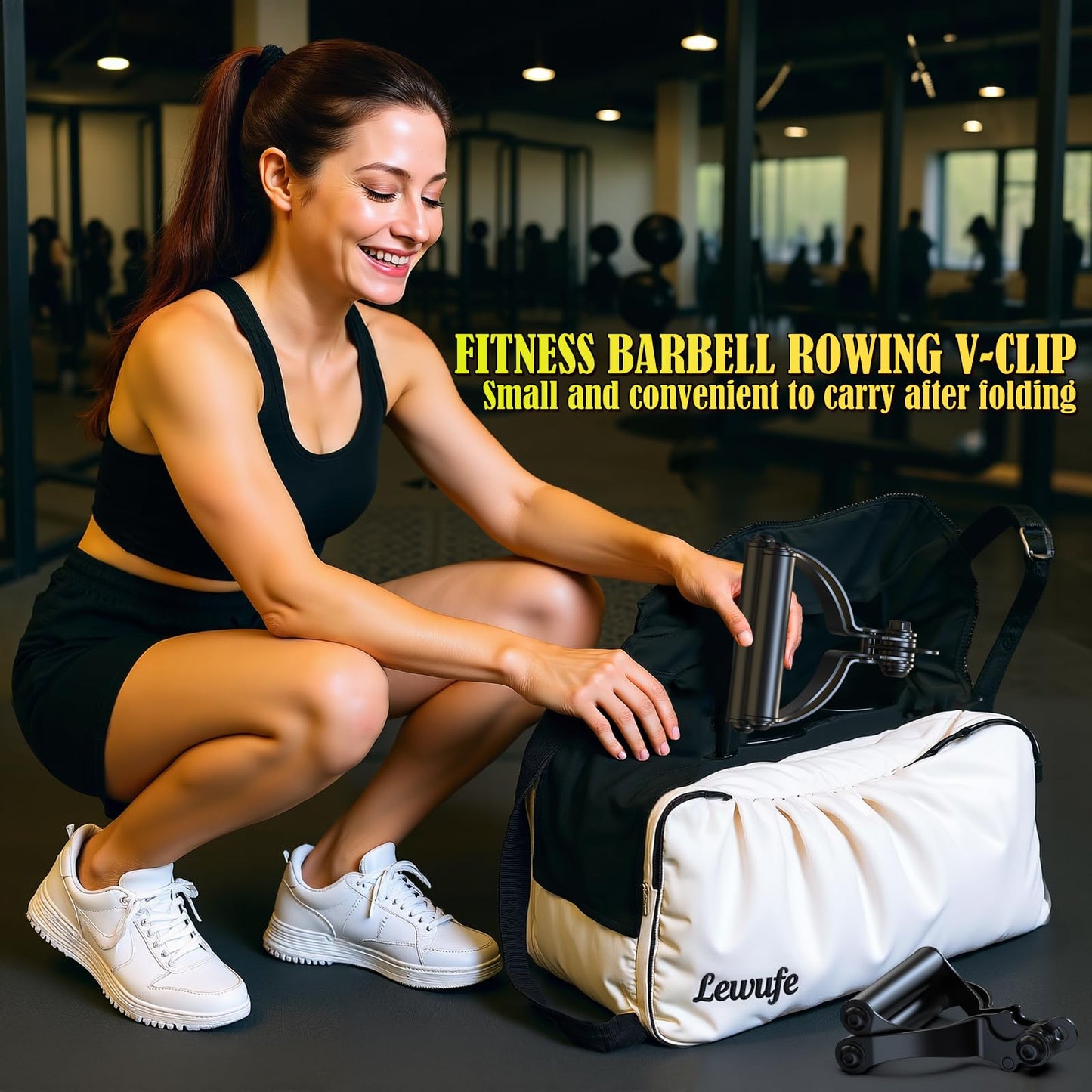 V Bar Landmine Attachment - T Bar Row Handle for Olympic Barbell, Multi-Grip V-Handle with Non-Slip Rubber Grip for Landmine Exercises, Seated Rows, Face Pulls, Strength Training (Fits 1" & 2" Bars)