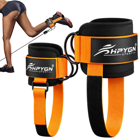 HPYGN Ankle Strap for Cable Machine, Padded Ankle Straps for Cable Machine Kickbacks, Glute Workouts, Leg Extensions, Curls, Booty Hip Abductors Exercise, Adjustable Comfort Ankle Cuff for Gym